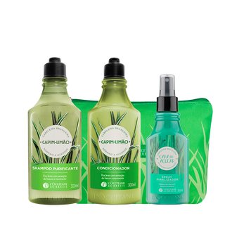 Combo Cabeleira Capim-Limão e Spray Cana-de-Açúcar + Necessaire